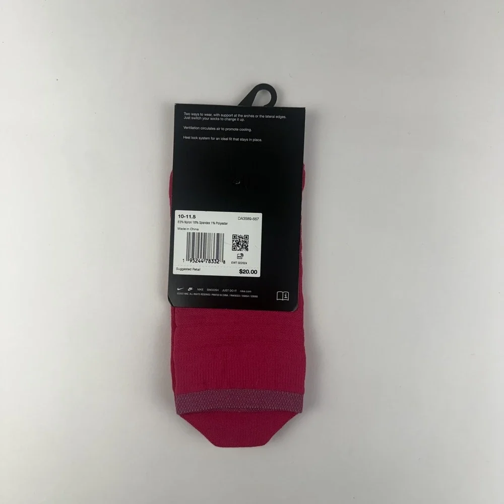 New Womens Nike Spark Lightweight Pink Running No Show Socks Size 11.5-13